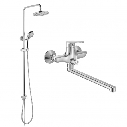 Imprese душовий набір, змішувач для ванни PRAHA new, душова система без змішувача (35030 new+T-15084), хром - SET20220124