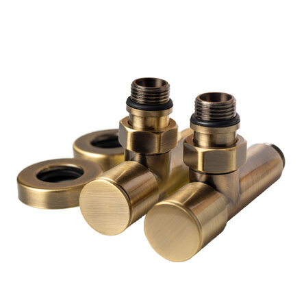 Кран кутовий для рушникосушки Raftec 1/2 х1/2, подовжений, бронза, 2шт. 25-530430-4012